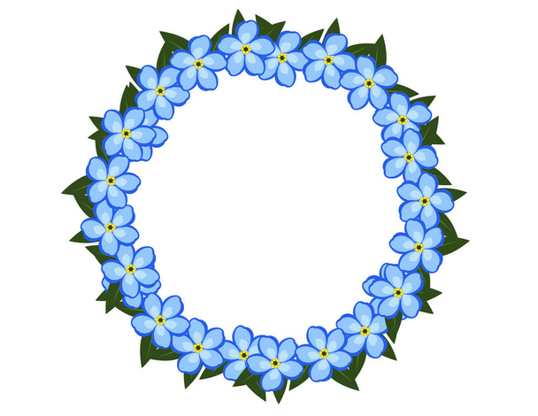 Forget-me-not flowers frame - Vector, Image
