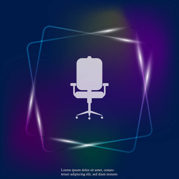 Vector neon light icon office chair. Layers grouped for easy editing illustration. For your design. - Vector, Image