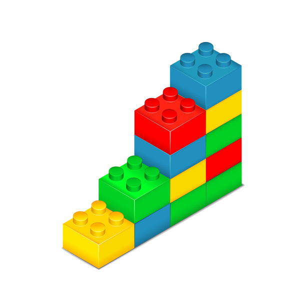 Іграшкові блоки ізольовані на білому
 - Вектор, зображення