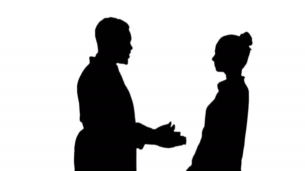 Silhouette Doctor telling good news to a patient. - Materiaali, video