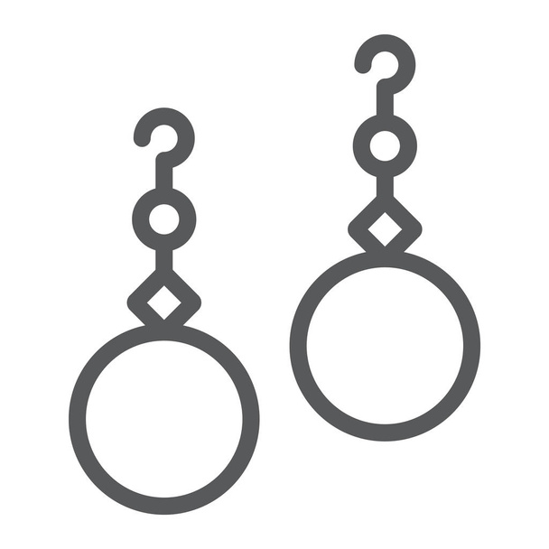 Perlen Ohrringe Linie Symbol, Schmuck und Accessoires, Ohrschmuck Zeichen, Vektorgrafik, ein lineares Muster auf weißem Hintergrund. - Vektor, Bild