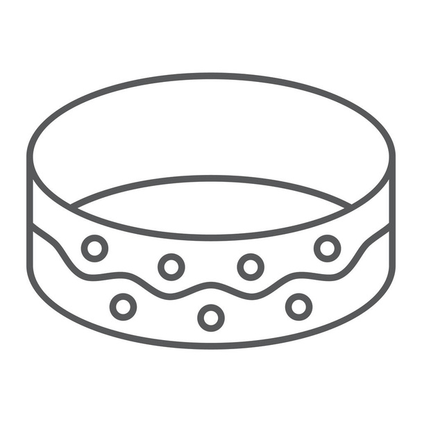 Bracelet thin line icon, jewellery and accessory, bangle sign, vector graphics, a linear pattern on a white background. - Vector, Image