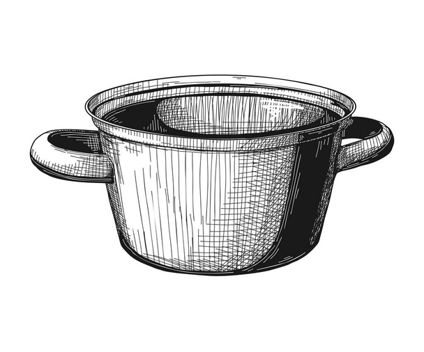 Pan isolated on white background. Vector illustration. - Vettoriali, immagini