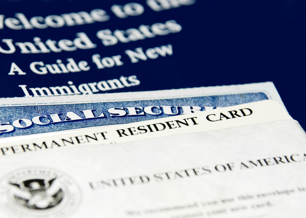 US immigration documents closeup - Photo, Image