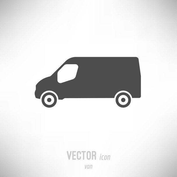Illustrazione vettoriale dell'icona del furgone di design piatto. grigio scuro
 - Vettoriali, immagini