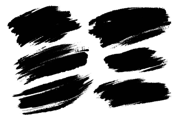 Vector set of hand drawn brush strokes, stains for backdrops. Monochrome design elements set. One color monochrome artistic hand drawn backgrounds. - Vector, Image