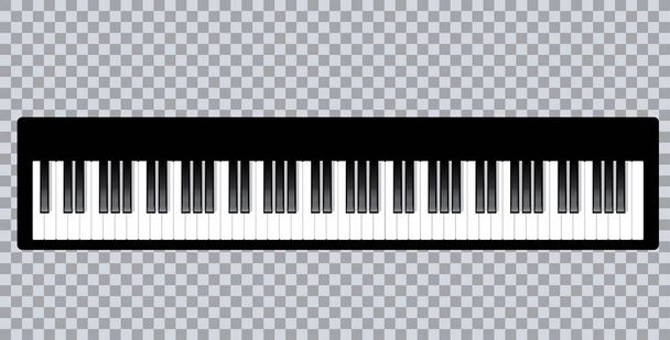 Klavírní ikonu a kláves klavírní koncept moderní hudby tisk a web design klavírní plakát na bílém vektorové ilustrace - Vektor, obrázek