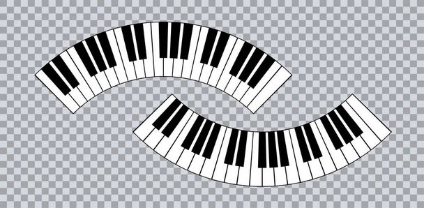 Zongora ikon és a kulcsok-ból zongora-koncepció a modern zene nyomtatási és web design zongora poszter fehér vektoros illusztráció - Vektor, kép