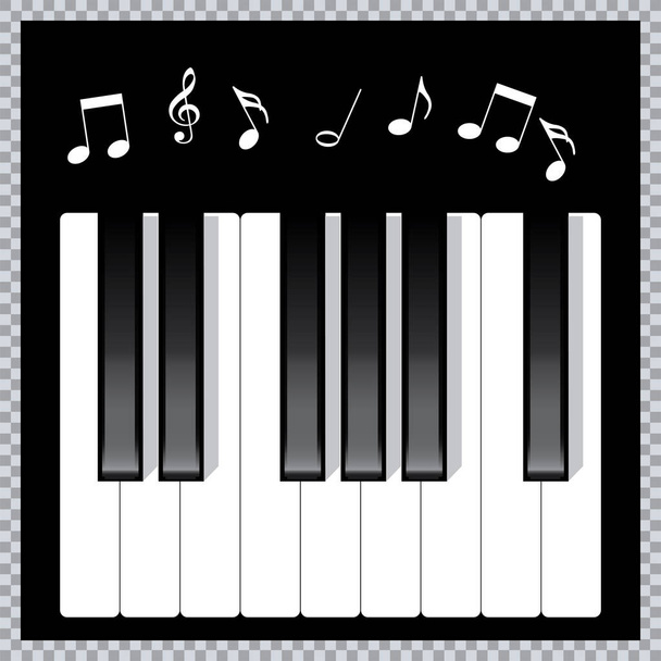 Icono de piano y teclas del concepto de piano impresión de música moderna y diseño web cartel de piano en la ilustración vector blanco
 - Vector, Imagen