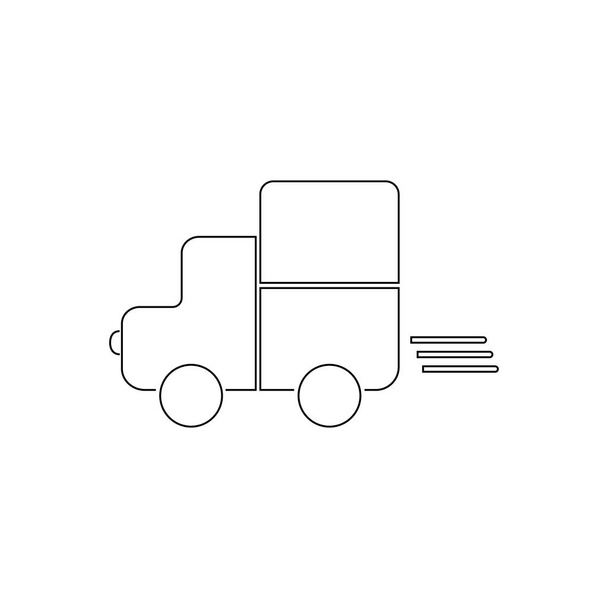 Hızlı sevkiyat teslimat kamyonu satırı vektör simgesi uygulamalar ve Web siteleri için - Vektör, Görsel