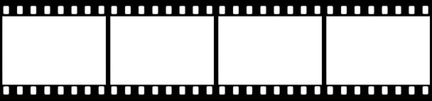 Hoge kwaliteit vectorillustratie van een zwarte film strip geïsoleerd op witte achtergrond - Vector, afbeelding
