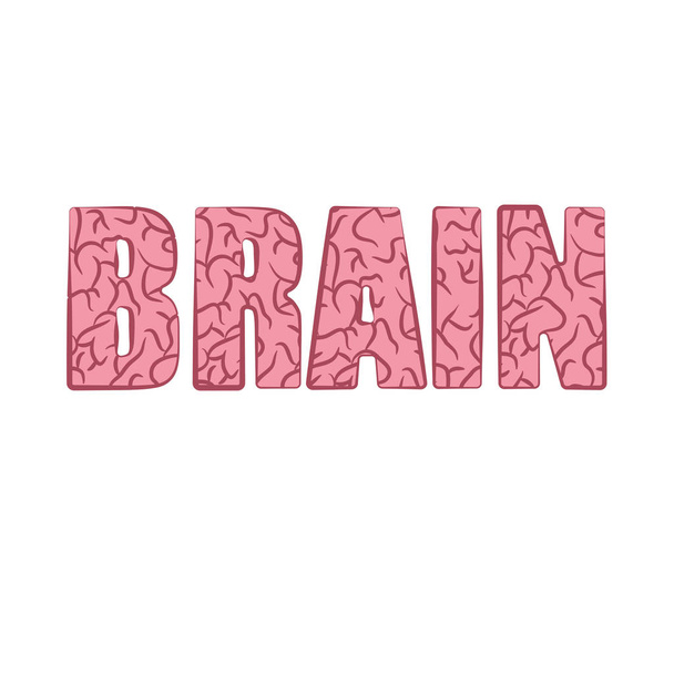 Мозок рожевий слово
 - Вектор, зображення