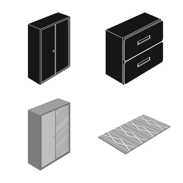 Isolated object of bedroom and room logo. Set of bedroom and furniture vector icon for stock. - ベクター画像