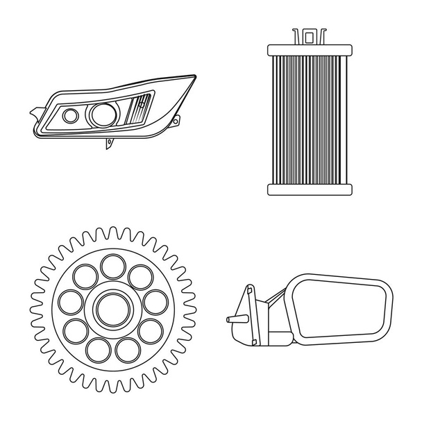 Vector design of auto and part logo. Set of auto and car vector icon for stock. - Vettoriali, immagini