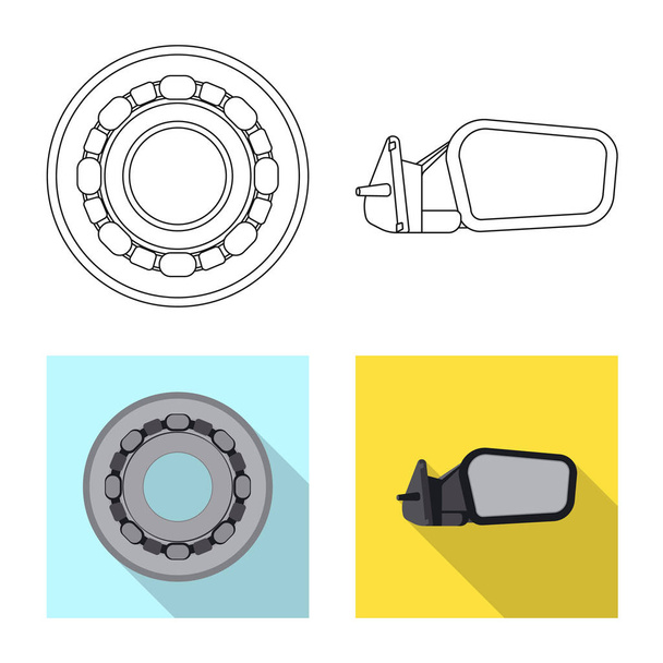 Isolated object of auto and part logo. Set of auto and car vector icon for stock. - ベクター画像