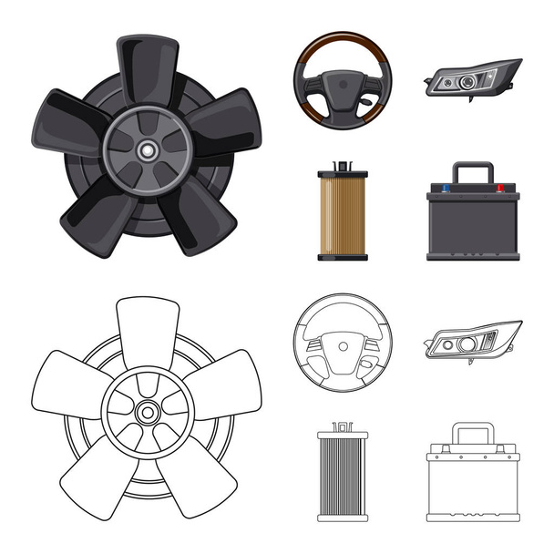 Isolated object of auto and part icon. Collection of auto and car stock vector illustration. - Vettoriali, immagini