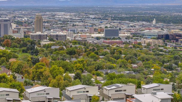 Panoramic view of Salt Lake City downtown in Utah - Photo, Image