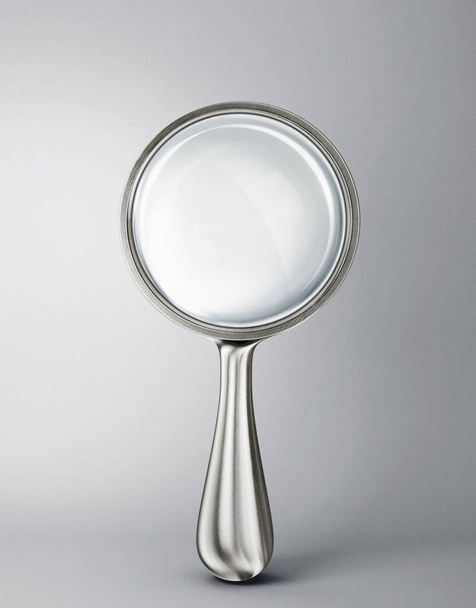 glass magnifier isolated on a white. 3d illustration - Valokuva, kuva