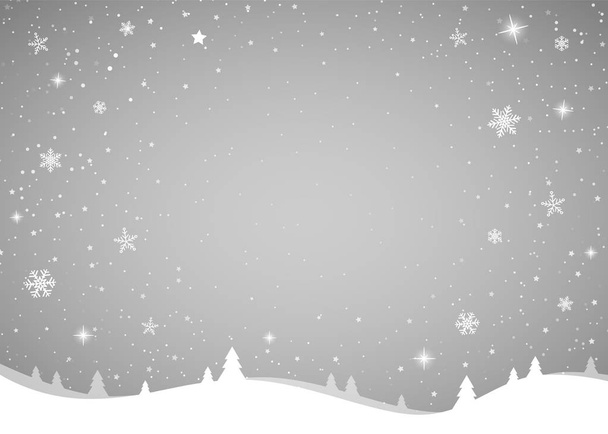 光沢のある雪の結晶クリスマス グリーティング カード テンプレートの概念。ベクトル. - ベクター画像