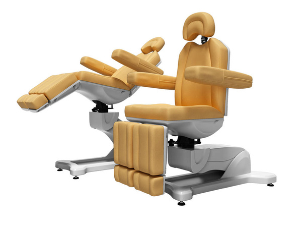 Skórzany fotel pedicure automatyczne do pracy 3d renderowania na białym tle bez cienia - Zdjęcie, obraz