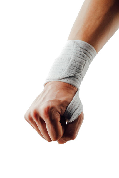 καρπό και το χέρι Ορθωτική υποστήριξη για σύνδρομο καρπιαίου σωλήνα θεραπεία, να απομονωθεί σε λευκό - Φωτογραφία, εικόνα