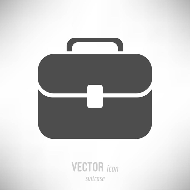 Vector illustration of flat design suitcase icon. dark grey - Vector, Image