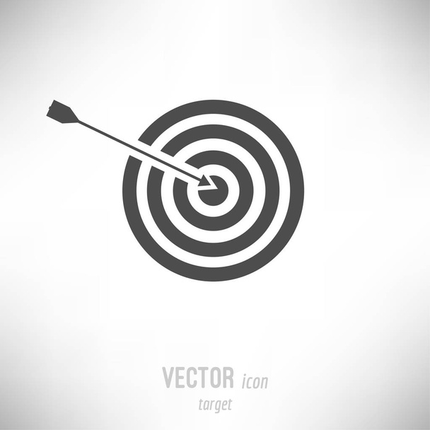 Vector illustration of flat design target icon. dark grey - Vector, Image