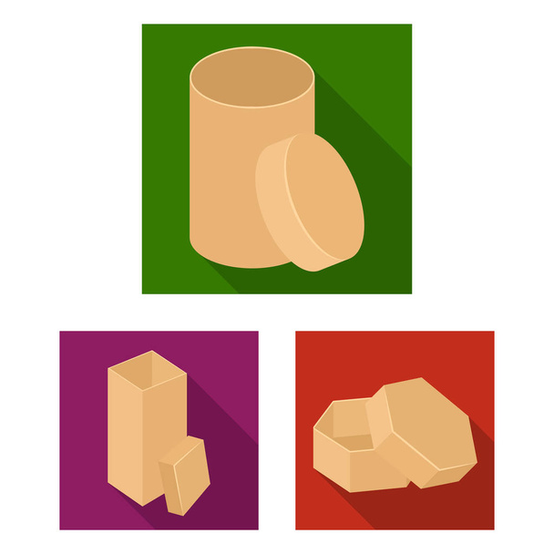 Isolated object of  and  logo. Collection of  and cardboard  vector icon for stock. - Vektör, Görsel