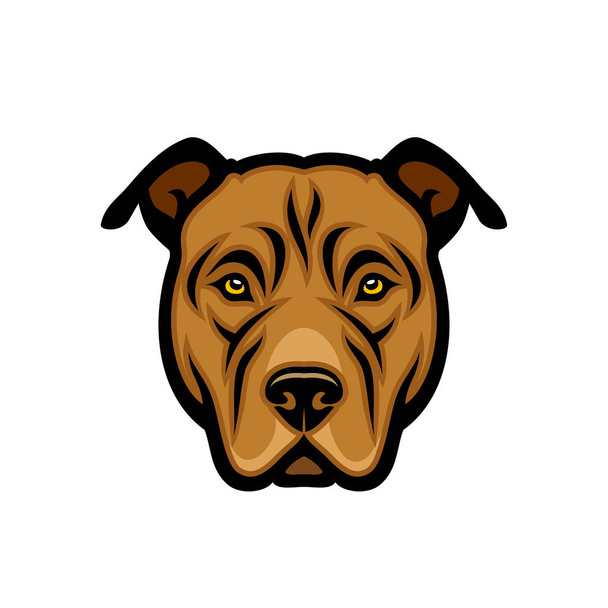 minimalistic vector illustration of pitbull dog - Wektor, obraz
