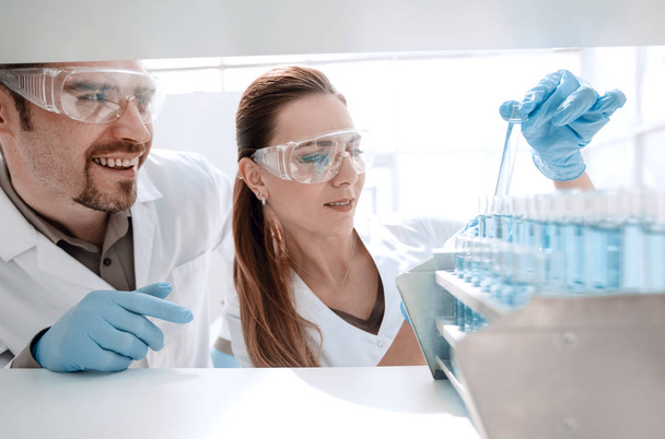 two scientists doing tests in the laboratory. - Zdjęcie, obraz