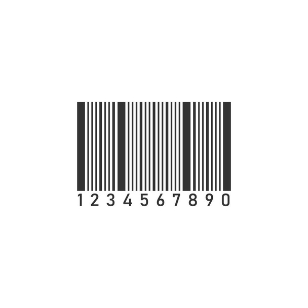 Barcode. Zwarte pictogram plat op witte achtergrond - Vector, afbeelding