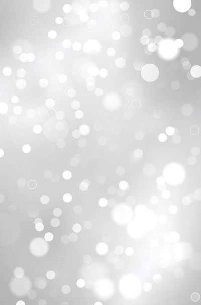 Abstract shiny silver background with blurred bokeh lights - vector illustration - Vector, Image