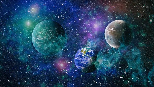 planètes, étoiles et galaxies dans l'espace extérieur montrant la beauté de l'exploration spatiale. Éléments fournis par la NASA - Photo, image