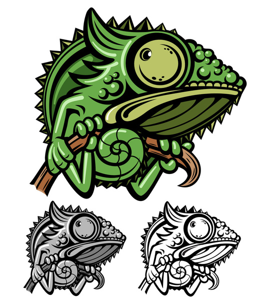 Χαρακτήρας κινουμένων σχεδίων Chameleon - Διάνυσμα, εικόνα