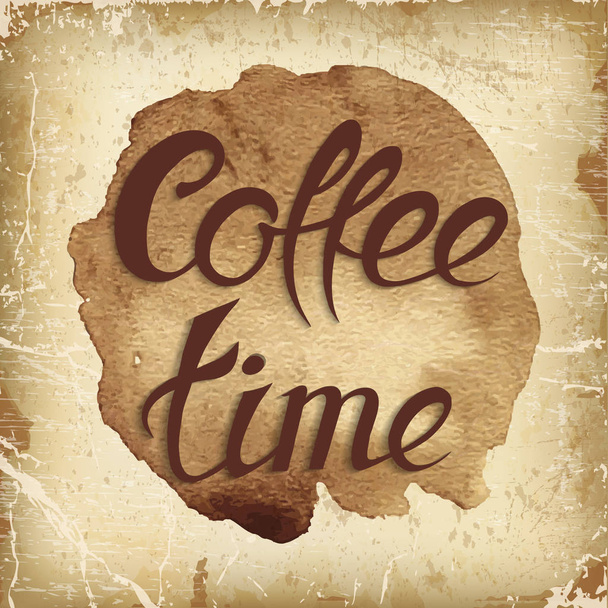 Calligrafia Lettering Inscription Coffee Time. Coffee Time Concept. Illustrazione vettoriale. Isolato su sfondo bianco. - Vettoriali, immagini