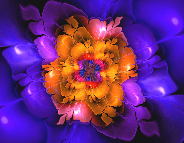 Fleur abstraite calculer image générée sur fond noir
 - Photo, image