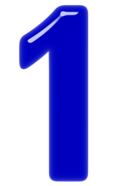 Numeral 1, uno, aislado sobre fondo blanco, renderizado 3d
 - Foto, Imagen