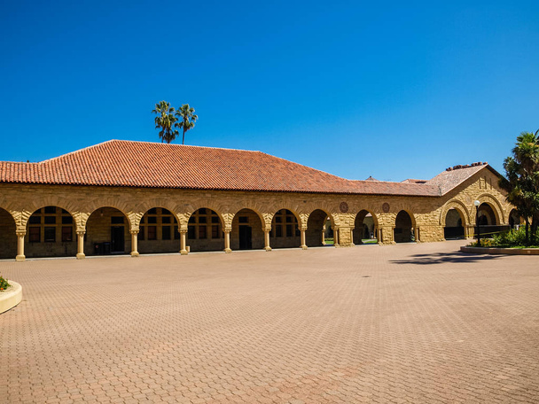 Open corridor inside Stanford University, CA - Photo, Image
