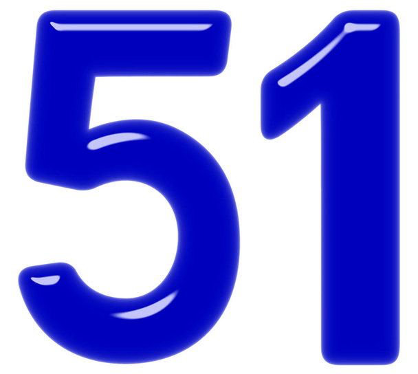 Numeral 51, cinquenta e um, isolado em fundo branco, renderização 3d
 - Foto, Imagem