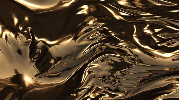 3D abstraktní krásy vykreslení zlatých vln - Fotografie, Obrázek