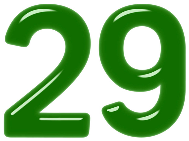 Число 29, двадцять дев'ять, ізольовані на білому тлі, 3d рендеринг
 - Фото, зображення