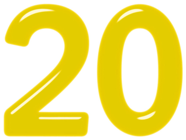 Numeral 20, twenty, isolated on white background, 3d render - Photo, Image
