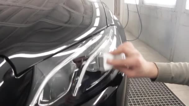 Car headlight protective coating | ceramic car coating - Footage, Video
