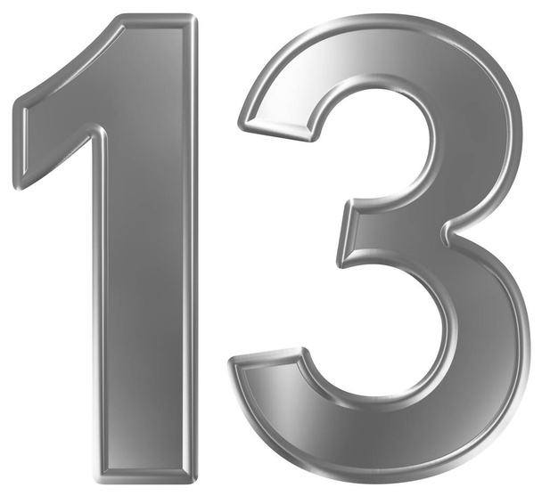 Число 13, тринадцять, ізольовані на білому тлі, 3d рендеринг
 - Фото, зображення