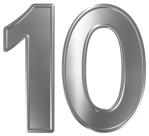 Číslo 10, deset, izolované na bílém pozadí, 3d vykreslování - Fotografie, Obrázek