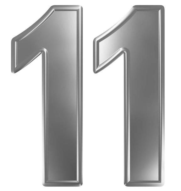 Numero 11, yksitoista, eristetty valkoisella pohjalla, 3d renderöinti
 - Valokuva, kuva