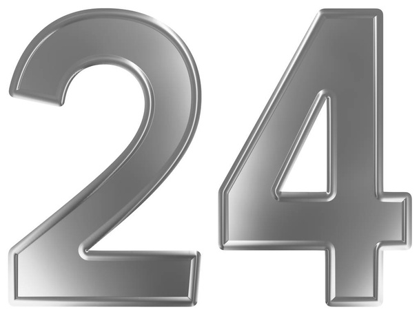 Numeral 24, twenty four, isolated on white background, 3d render - Photo, Image