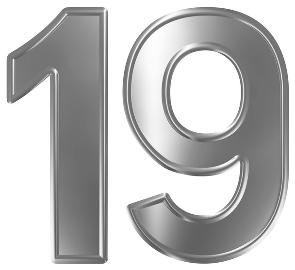 Numero 19, 19, eristetty valkoisella pohjalla, 3d renderöinti
 - Valokuva, kuva