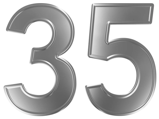 Número 35, treinta y cinco, aislado sobre fondo blanco, 3d render
 - Foto, Imagen