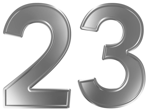 Numeral 23, twenty three, isolated on white background, 3d render - Photo, Image